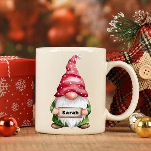 Personalised Christmas Gnome Custom Name Coffee Mug