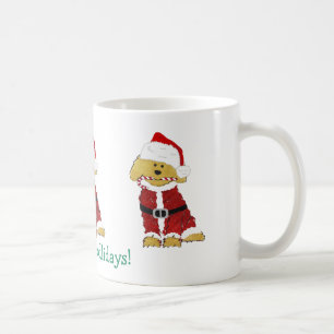 Personalised Christmas Goldendoodle Santa Claus Coffee Mug