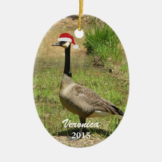 Personalised Christmas Goose Ornament (Front)