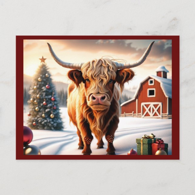 Personalised Christmas Greeting Postcards. Holiday Postcard (Front)