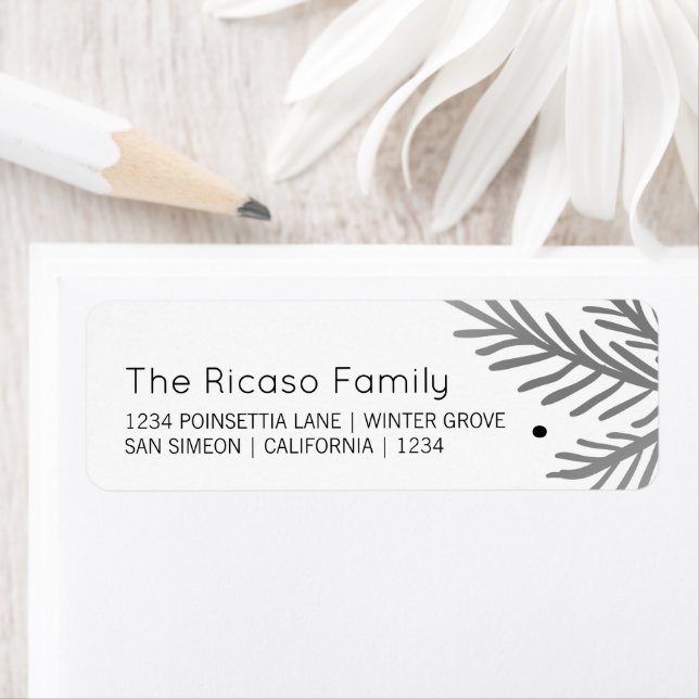 Personalised Christmas Grey Winter Foliage (Insitu)