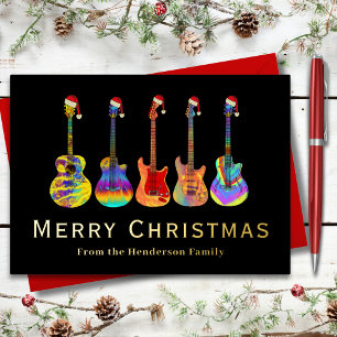 Personalised Christmas Guitars Gold