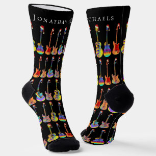 Personalised Christmas Guitars Music Holiday Socks