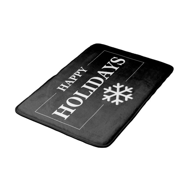 Personalised Christmas Happy Holiday Custom Gift  Bath Mat (Angled)