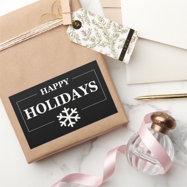 Personalised Christmas Happy Holiday Custom Gift  Rectangular Sticker (Gifting)