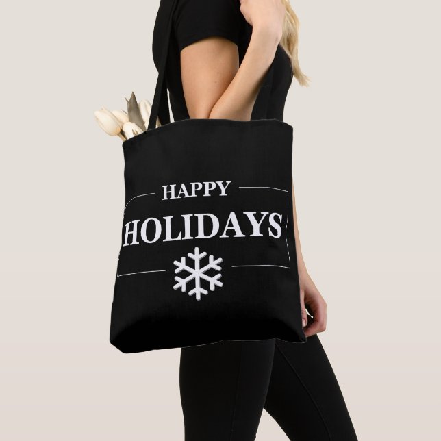 Personalised Christmas Happy Holiday Custom Gift  Tote Bag (Close Up)