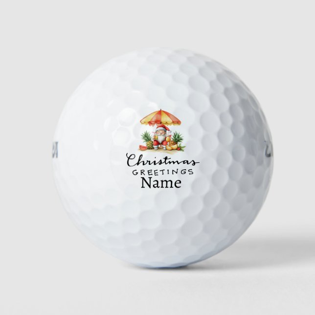Personalised Christmas Happy Holiday Golf Balls (Front)
