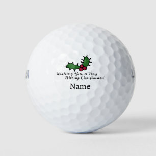Personalised Christmas Happy Holiday Golf Balls