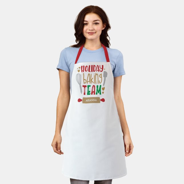 Personalised Christmas Holiday Baking Apron (Worn)