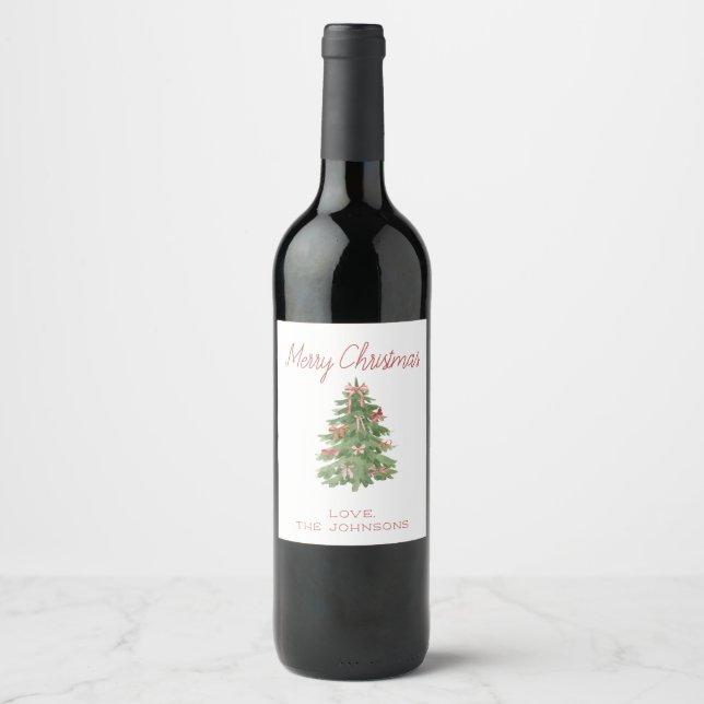 Personalised Christmas Holiday Bottle Gift Tag Wine Label (Front)
