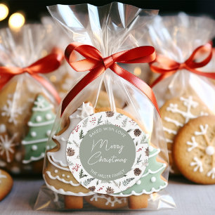 Personalised Christmas Holiday Cookie Baking  Classic Round Sticker
