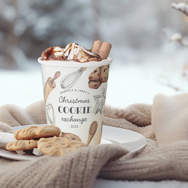 Personalised Christmas Holiday Cookie Exchange Paper Cups (Creator Uploaded)