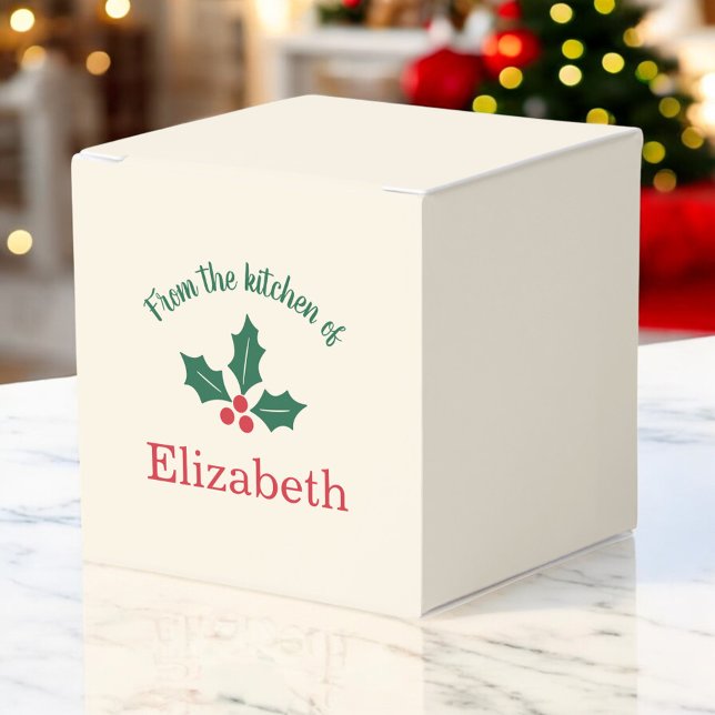 Personalised Christmas Holiday Kitchen Holly Berry Favour Box (Creator Uploaded)