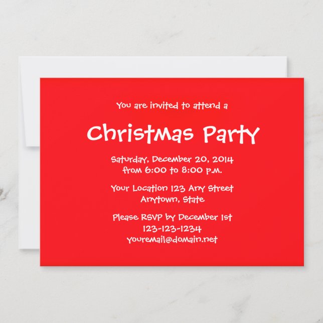 Personalised Christmas Holiday Party Invitations (Front)
