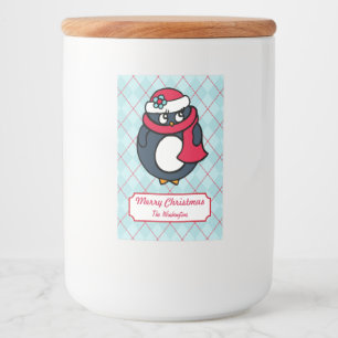 Personalised Christmas Holiday Penguin Labels