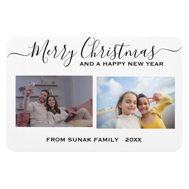 Personalised Christmas & Holiday Photo Magnets (Horizontal)