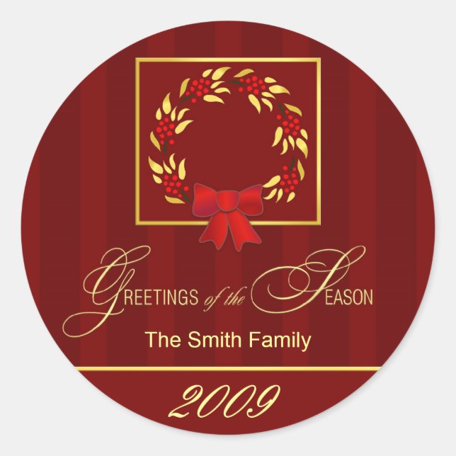 Personalised Christmas Holiday Stickers (Front)