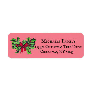 Personalised Christmas Holidays Address Labels