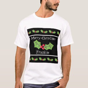 Personalised Christmas Holly & Berries T-Shirt