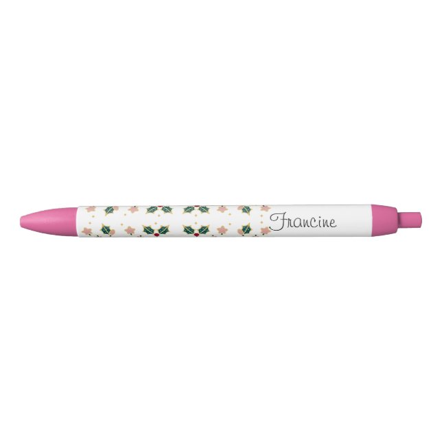 Personalised Christmas Holly Pen (Front)