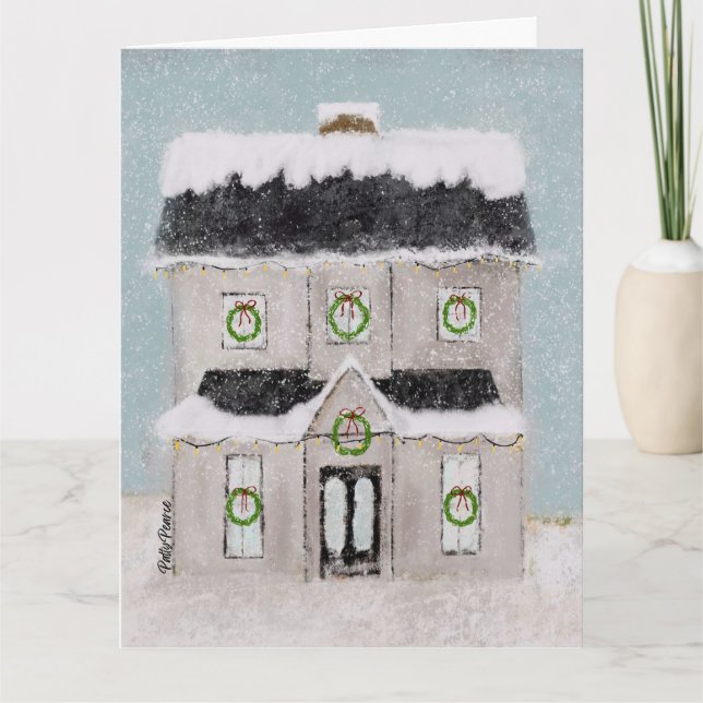 Personalised Christmas House Card (Front)
