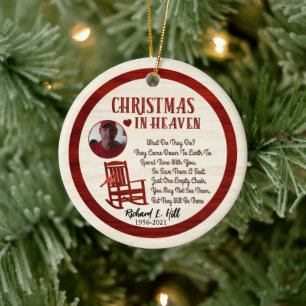 Personalised Christmas In Heaven Ceramic Tree Decoration