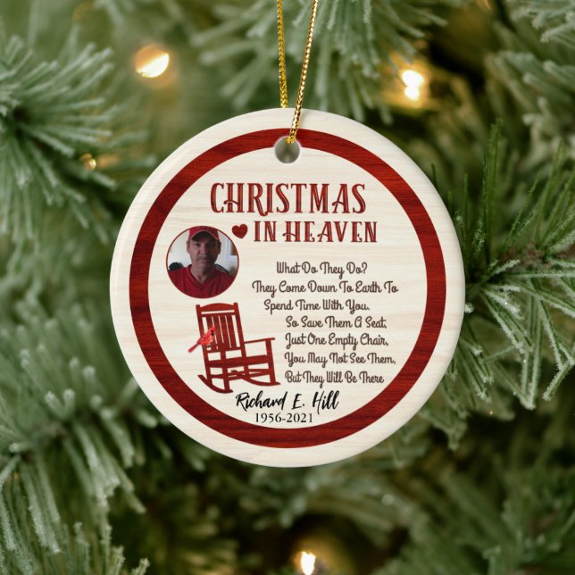 Personalised Christmas In Heaven Ceramic Tree Decoration (Tree)