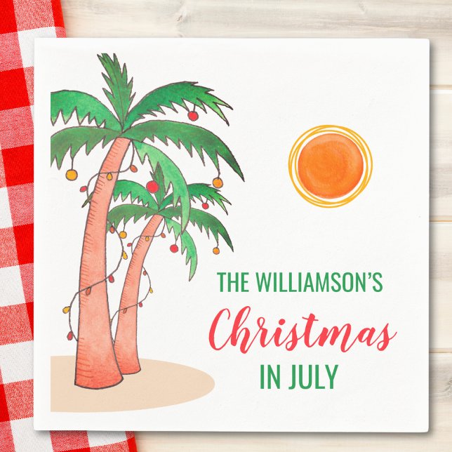 Personalised Christmas in July Party Paper Napkin (Creator Uploaded)