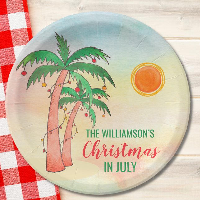 Personalised Christmas in July Party  Paper Plate (Creator Uploaded)