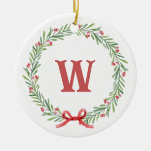 Personalised Christmas Initial Sign Ceramic Tree Decoration