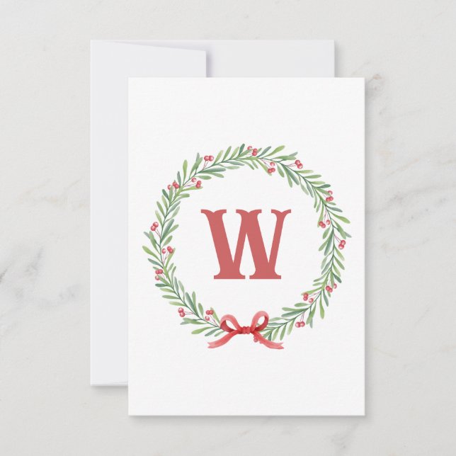 Personalised Christmas Initial Thank You Cards (Front)