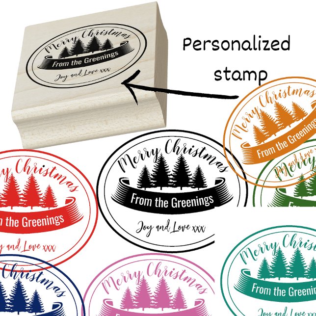 Personalised Christmas ink stamper inker Rubber Stamp (Creator Uploaded)
