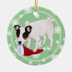 Personalised Christmas Jack Russell Terrier Ceramic Tree Decoration