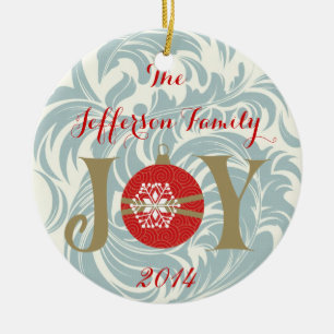 Personalised Christmas JOY Family Ornament