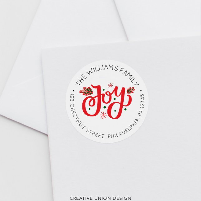 Personalised Christmas Joy Return Address Label (Creator Uploaded)