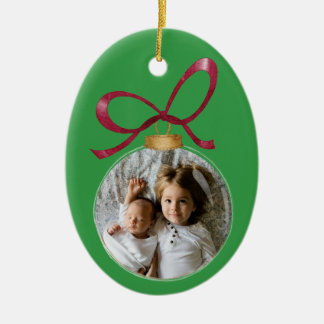 Personalised Christmas Keepsake with Photo & Text Ceramic Tree Decoration