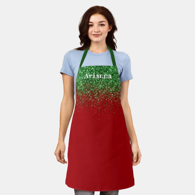 Personalised Christmas Kitchen Apron (Worn)