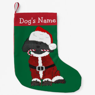 Personalised Christmas Labradoodle Santa Claus Small Christmas Stocking