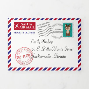 Personalised Christmas letter from Santa Claus  Tri-Fold Card