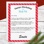 Personalised Christmas Letter Reply from Santa<br><div class="desc">A letter from Santa to your child, to customise with your child's name and your own individual message. With a red and white striped border, the letter displays a header saying 'Santa's Workshop at the North Pole'. Below the message is Santa's signature. Full of festive charm, the letter makes a...</div>