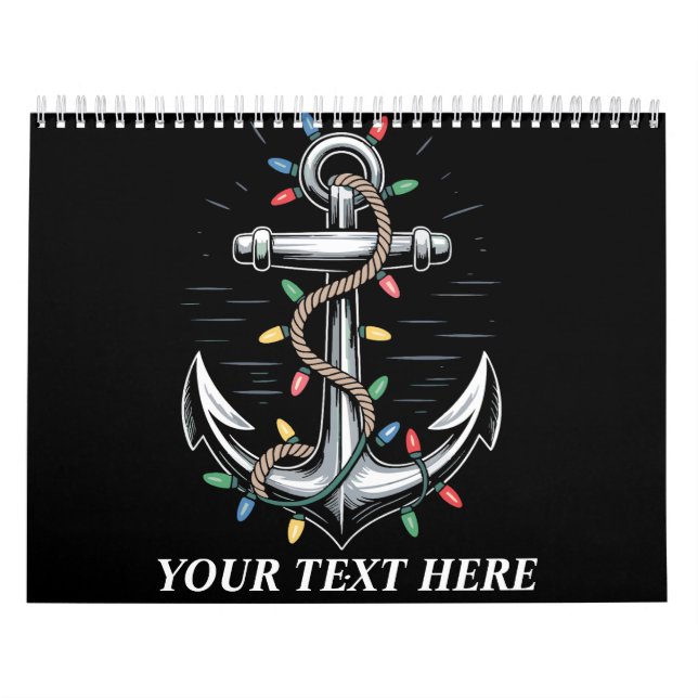 Personalised Christmas Lights Boating Sailing  Calendar (Cover)