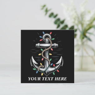 Personalised Christmas Lights Boating Sailing  Holiday Card
