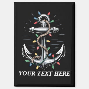 Personalised Christmas Lights Boating Sailing Magnet