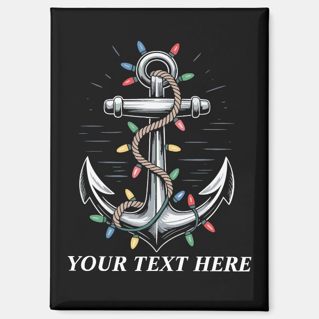 Personalised Christmas Lights Boating Sailing  Magnet (Front)