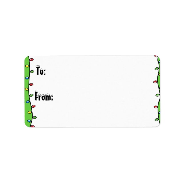 Personalised Christmas Lights Holiday Gift Tags (Front)