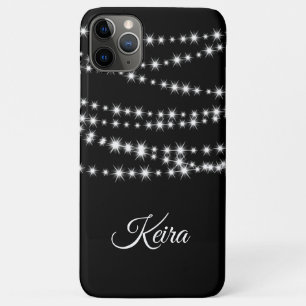 Personalised Christmas Lights on black iPhone Case