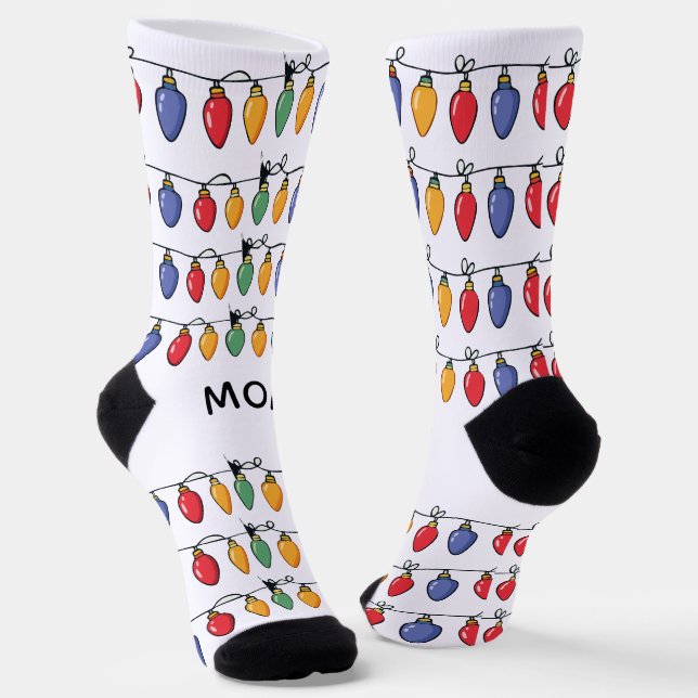 Personalised Christmas Lights   Socks (Angled)