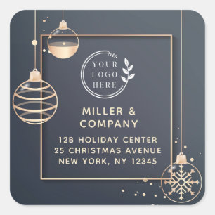 Personalised Christmas Logo Return Address Square Sticker