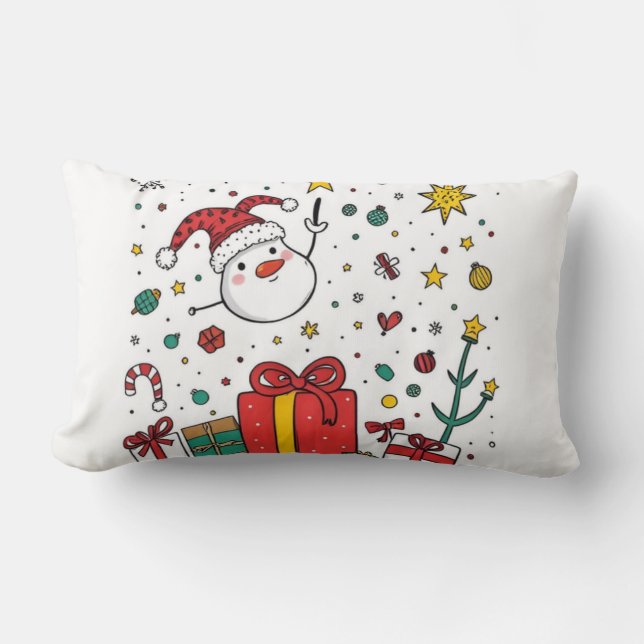 personalised Christmas   Lumbar Cushion (Front)