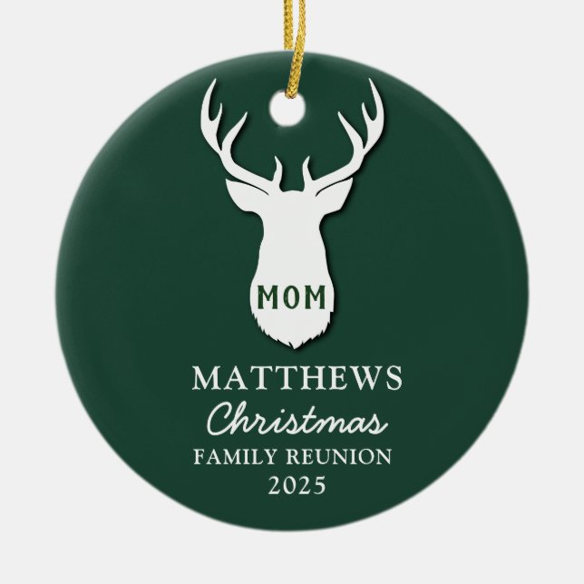 Personalised Christmas Matching Family Reunion Mum Ceramic Tree Decoration (Front)